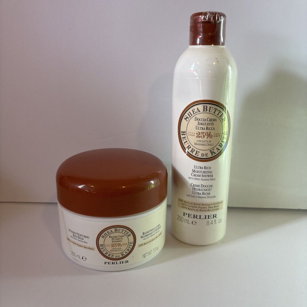 Perlier Shea Butter Body Balm 7 oz, Cream Shower 8.4 oz New Sealed